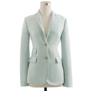 J Crew Equestrian Jacket Double Serge-Wool Mint Green